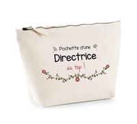 Trousse Directrice au Top | Idée Cadeau Collègue Travail Retraite Pochette Maquillage Toilette
