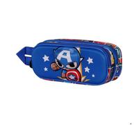 Trousse Double 3D - Captain America Punch - Bleu - Taille Unique