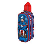 Trousse Double 3D - Marvel Captain America First - Bleu - Taille Unique Bleu