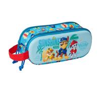 Trousse double 3D pour enfant - safta - 21x6x8 cm - Bleu - Nylon - Fermeture éclair - Poignée latérale