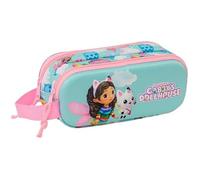 Trousse Double 3D - SAFTA - Gabby Dollhouse - Rose - Synthétique - Mixte