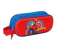 Trousse Double 3d - Safta - Spiderman - Confortable - Résistante - 21 X 6 X 8 Cm