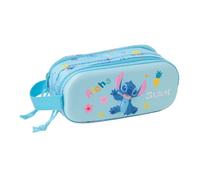 Safta Trousse double Stitch 3D – Pour enfant, confortable et résistante, 21 x 6 x 8 cm, Bleu clair M
