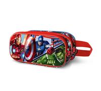 Trousse Double 3D Voyage Avion - Marvel Avengers Battle - Bleu - 40x20x25cm Bleu