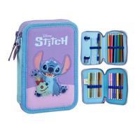 Trousse double Cerda Disney Stitch bleue/violette - 2 compartiments, matériaux durables