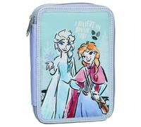 Trousse Double Compartiment En Tissu Imprimé Bleu / Violet / Blanc TU