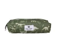 Trousse double enfant Pol Fox Jurassic Vert 22x8x6 cm