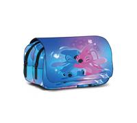 Trousse Double Étage Stitch - Poches Multiples Design Mignon et Pratique pour École pour Garçons et filles Multicolore