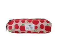 Trousse double fille Pol Fox Pompom Rouge 22x8x6 cm
