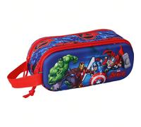 Trousse double Marvel 3D - Grande trousse en relief pour garçons et filles - Trousse double compartiment, design ludique et spacieux, 21 x 6 x 8 cm, idéale pour les sacs à dos - Livraison gratuite - L