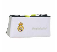 Safta – Trousse scolaire Real Madrid EQUIPACIÓN 25/26, fermeture éclair, résistante, 22 x 8 x 10 cm