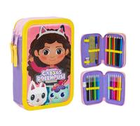 Trousse double pour enfant - CERDA - Gabby's Dollhouse - Multicolore - Double compartiment - Fermeture zippée