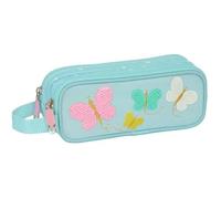 Trousse Double - Safta - Moos Butterflies - Tissu Recyclable - Multicolore - Pour Enfants Scolaires