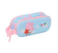 Trousse double Safta Peppa Pig 3D Bleu 21x8x6 cm