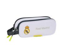 Safta Trousse double Real Madrid EQUIPACIÓN 25/26 – Enfant, polyester 21×6×8 cm, blanc