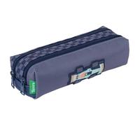 Trousse double - TANN'S - Romain - Gris - 2 compartiments zippés - Matière recy