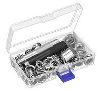 Trousse d'outils à oillets, outil de réglage d'oillets et 100 jeux oillets - argent