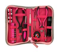 Trousse d'outils pour femmes pour femmes outils d' domestiques de réparation 'appartements avec pinces de lampe poche à mesurer le sac rangement bande 23pcs ensemble
