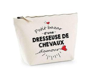 Trousse dresseuse de Chevaux Bazar d'amour | Pochette Toilette Maquillage Idée Sac Cadeau