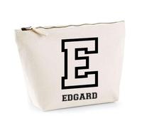 Trousse Edgard Lettre Sport | Pochette Toilette Maquillage | Idée Cadeau Prénom Style Basket Université Anniversaire Oncle Parrain Beau Papa Collègue Départ Retraite Noël