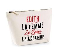 Trousse Edith la Femme la Reine la Légende | Pochette Toilette Maquillage | Idée Cadeau Petite Amie Copine Maman Amour Humour Noël Anniversaire Fête des Mères