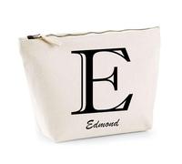 Trousse Edmond Lettre Chic | Pochette Toilette Maquillage | Idée Cadeau Prénom pour Cuisinier Barbecue Jardinage Oncle Parrain Beau Papa Collègue Départ Retraite Noël