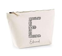 Trousse Edmond Lettre Littérature | Pochette Toilette Maquillage | Idée Cadeau Prénom Livre Lecture Anniversaire Oncle Parrain Beau Papa Collègue Départ Retraite Noël