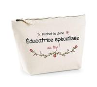Trousse Éducatrice spécialisée au Top | Idée Cadeau Collègue Travail Retraite Pochette Maquillage Toilette