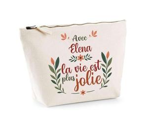 Trousse Elena la Vie est Plus Jolie | Pochette Maquillage Make-up Toilette Cadeau Fête des Mères Anniversaire Soeur Noël Tata Marraine
