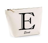 Trousse Eliott Lettre Chic | Pochette Toilette Maquillage | Idée Cadeau Prénom pour Cuisinier Barbecue Jardinage Oncle Parrain Beau Papa Collègue Départ Retraite Noël