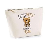 Trousse Elisa Bas Les Pattes Ours | Idée Fête des mères Cadeau Travail Retraite Trousse Maquillage Toilette