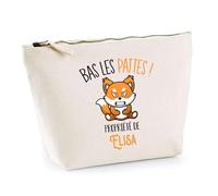 Trousse Elisa Bas Les Pattes Renard | Idée Fête des mères Cadeau Travail Retraite Trousse Maquillage Toilette
