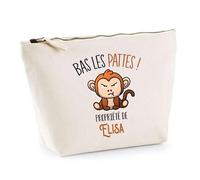Trousse Elisa Bas Les Pattes Singe | Idée Fête des mères Cadeau Travail Retraite Trousse Maquillage Toilette