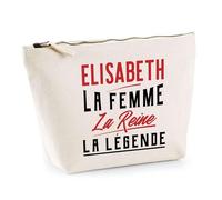Trousse Elisabeth la Femme la Reine la Légende | Pochette Toilette Maquillage | Idée Cadeau Petite Amie Copine Maman Amour Humour Noël Anniversaire Fête des Mères
