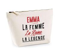 Trousse Emma la Femme la Reine la Légende | Pochette Toilette Maquillage | Idée Cadeau Petite Amie Copine Maman Amour Humour Noël Anniversaire Fête des Mères