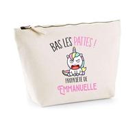 Trousse Emmanuelle Bas Les Pattes Licorne | Idée Fête des mères Cadeau Travail Retraite Trousse Maquillage Toilette