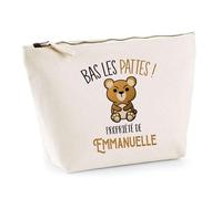 Trousse Emmanuelle Bas Les Pattes Ours | Idée Fête des mères Cadeau Travail Retraite Trousse Maquillage Toilette