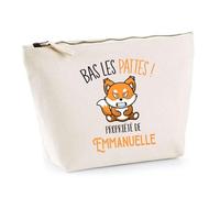 Trousse Emmanuelle Bas Les Pattes Renard | Idée Fête des mères Cadeau Travail Retraite Trousse Maquillage Toilette