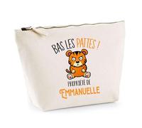 Trousse Emmanuelle Bas Les Pattes Tigre | Idée Fête des mères Cadeau Travail Retraite Trousse Maquillage Toilette