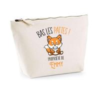Trousse Emmy Bas Les Pattes Renard | Idée Fête des mères Cadeau Travail Retraite Trousse Maquillage Toilette