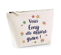 Trousse Emy Elle Assure Grave ! | Pochette Maquillage Make-up Toilette Cadeau Fête des Mères Anniversaire Soeur Noël Tata Marraine