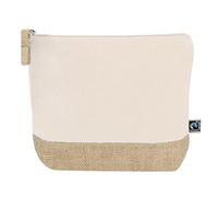 Trousse en coton et jute Fairtrade, 21,5 x 16,5 x 5 cm, naturel, Classique