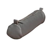 Trousse en cuir Age Bag petite ronde 18,5xØ4 cm - Gris