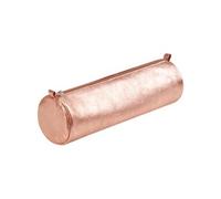 Clairefontaine Trousse scolaire 8691C ronde brune effet irisé Ø5,5×22 cm véritable cuir d'agneau
