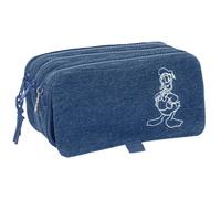 Trousse en denim triple enfant Safta Disney Donald Duck Bleu 21,5x8x10 cm