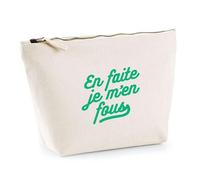 Trousse en Faite Je M'en Fous | Pochette Toilette Maquillage | Idée Cadeau Humour Drôle Marrant Boeuf Original Anniversaire Fête