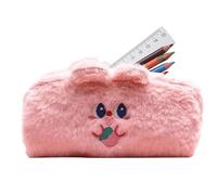 Trousse en peluche mignonne, sac à papeterie avec ours en peluche | Trousse à crayons Preppy pour crayon cosmétique | Porte-crayons cosmétique Trousse souple pour crayons Trousse de maquillage, ,