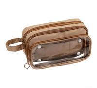 Trousse en polyester robuste à 5 niveaux de rangement (marron2) | Peut contenir plus de 50 articles, poches en maille, fentes à boucle, poche avant pour téléphone, élimine l'encombrement