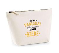 Trousse en Présence de ma Bière | Pochette Toilette Maquillage | Idée Cadeau Alcool Humour Original Drôle Apéro Anniversaire Fête Soirée Unique