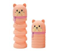 Trousse en silicone, design tête de chien, fonction 2 en 1, légère, extensible, avec fermeture éclair, jaune pastel, 17 cm, pour l'école, le bureau et les voyages